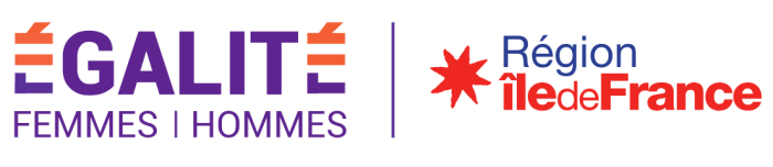 Logo du conseil régional d'Île-de-France et logo &quot;Égalité femmes-hommes&quot;