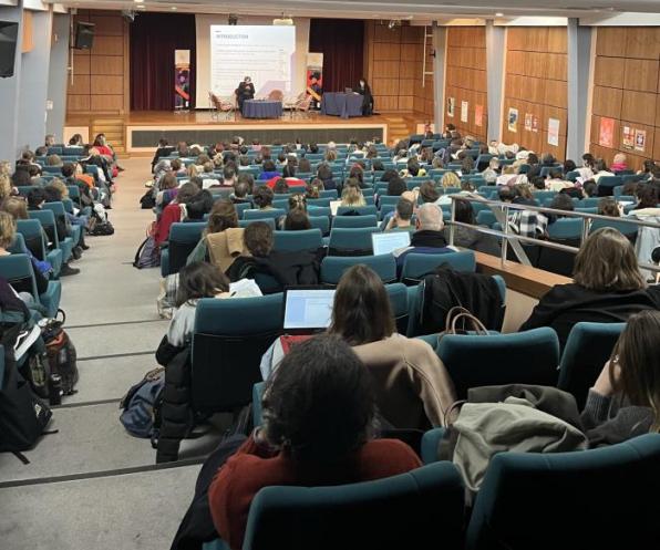 Photo de l'amphithéâtre lors de la journée des référent·es Égalité IDF, le jeudi 13 février 2025 au lycée Louis Le Grand (75)
