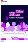 affiche sur l'aide d’urgence pour les victimes de violences conjugales 