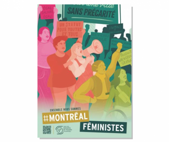 Affiche de la campagne #MontréalFéministes pour le droit à la ville