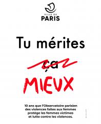 Affiche des 10 ans de l'Observatoire Parisien des violences faites aux femmes