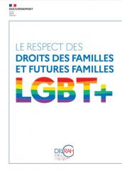 Couverture du guide sur le respect des droits des familles et futures familles LGBT+ de la DILCRAH