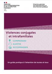 Couverture du guide sur les violences conjugales et intrafamiliales de la DGAFP