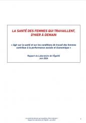 Couverture du rapport sur la santé des femmes au travail du Laboratoire de l'égalité paru en juin 2024
