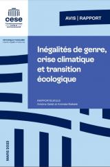 Couverture du rapport "Inégalités de genre, crise climatique et transition écologique" du CESE de mars 2023