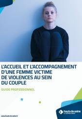 Couverture du guide professionnel « L’accueil et l’accompagnement d’une femme victime de violences au sein du couple ».