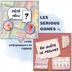 Deux visuels avec les noms des jeux "Déjà vécu ?" et "En quête de preuves".
