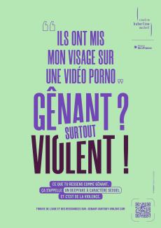 Affiche campagne deepfakes centre hubertine auclert