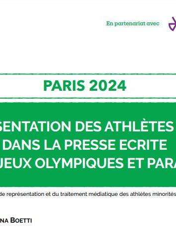 Couverture de l'étude sur le traitement médiatique des femmes et minorité de genre pendant les JO et JOP 2024 - Les Dégommeuses