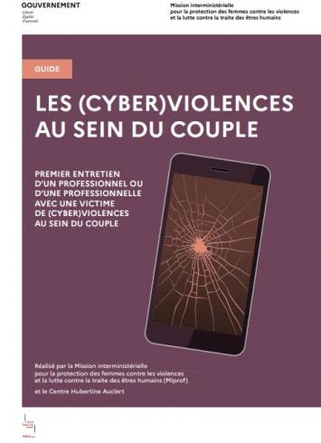 Couverture du guide sur les (cyber)violences au sein du couple de la Miprof et du Centre Hubertine Auclert, publié en novembre 224
