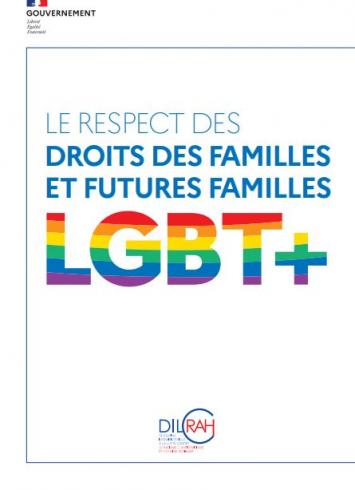 Couverture du guide sur le respect des droits des familles et futures familles LGBT+ de la DILCRAH