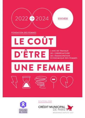 Couverture de la synthèse "Le coût d'être une femmes" de la Fondation des femmes publié en mars 2025