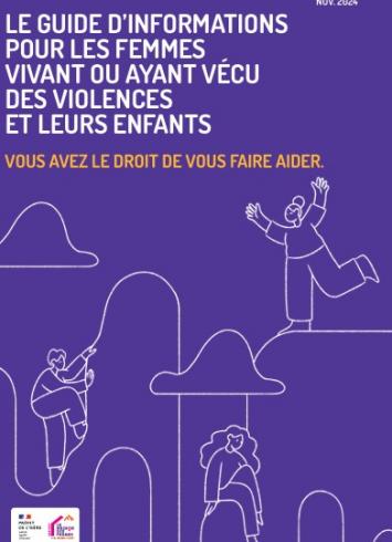 Couverture du Guide d'informations pour les femmes vivant ou ayant vécu des violences et leurs enfants.