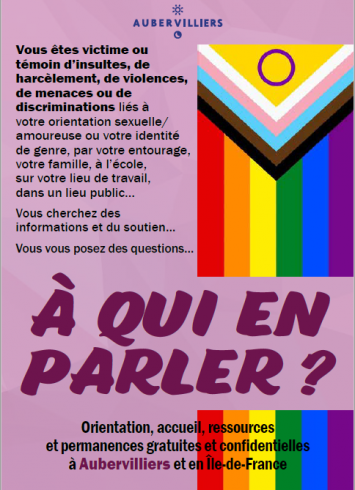 Page de garde du livret sur laquelle on voit figurer un drapeau des fiertés LGBTQIA+