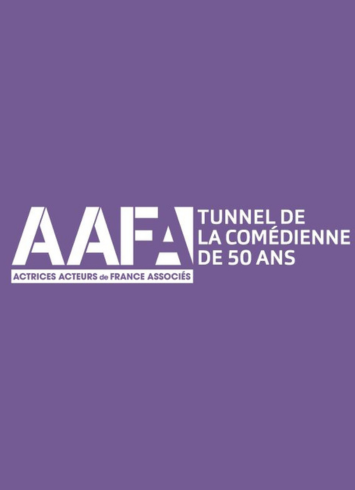 Visuel logo AAFA Tunnel de la comédienne de 50 ans - violet
